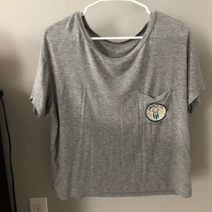 American Eagle Light Gray Oversized Tee Shirt